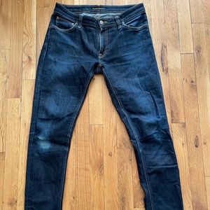 Men’s Nudie Jeans Skinny Lin Dry Deep Orange jeans 32x32